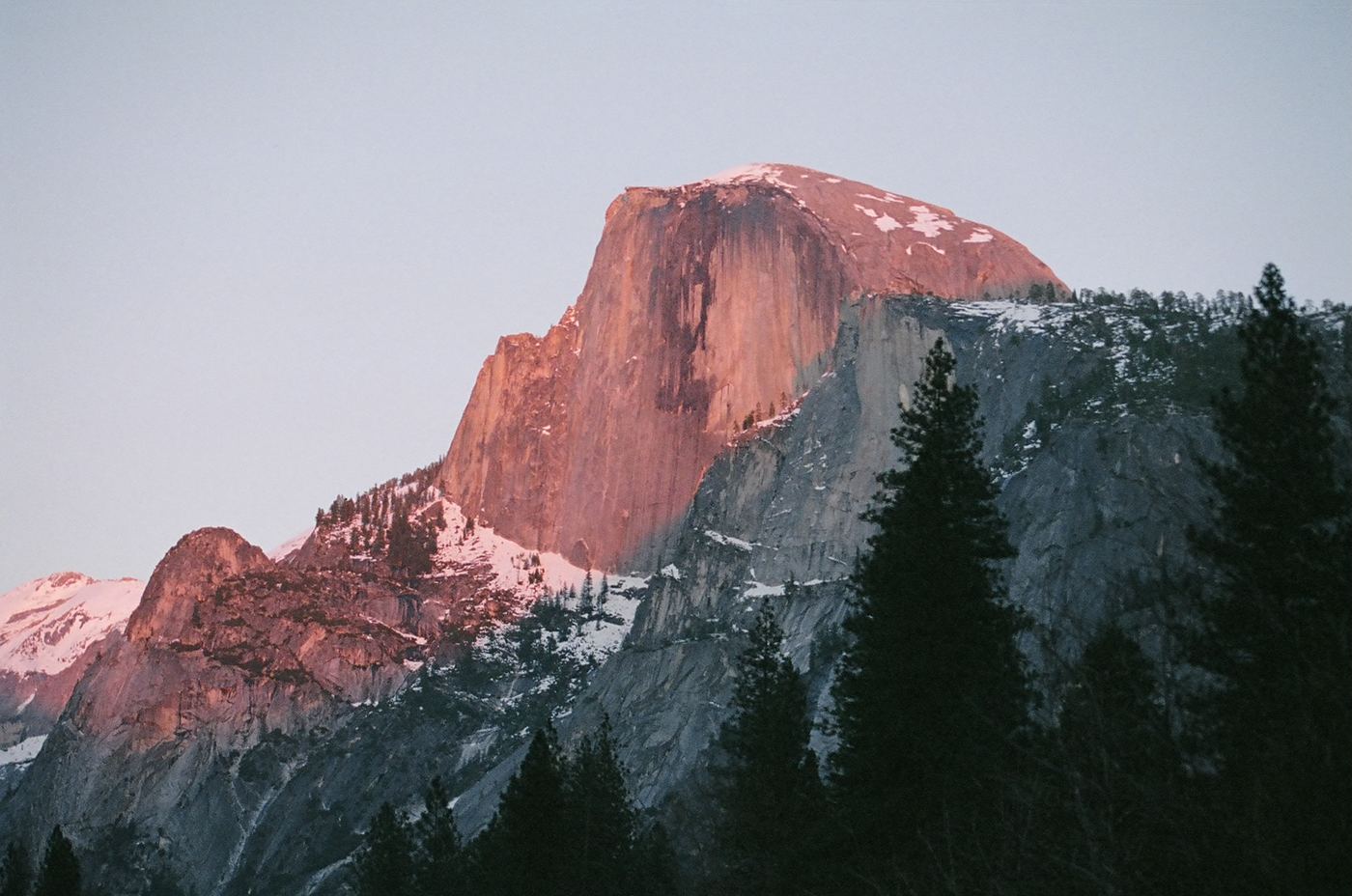 Mountain glowing at dusk, photographed by Nieves Monge